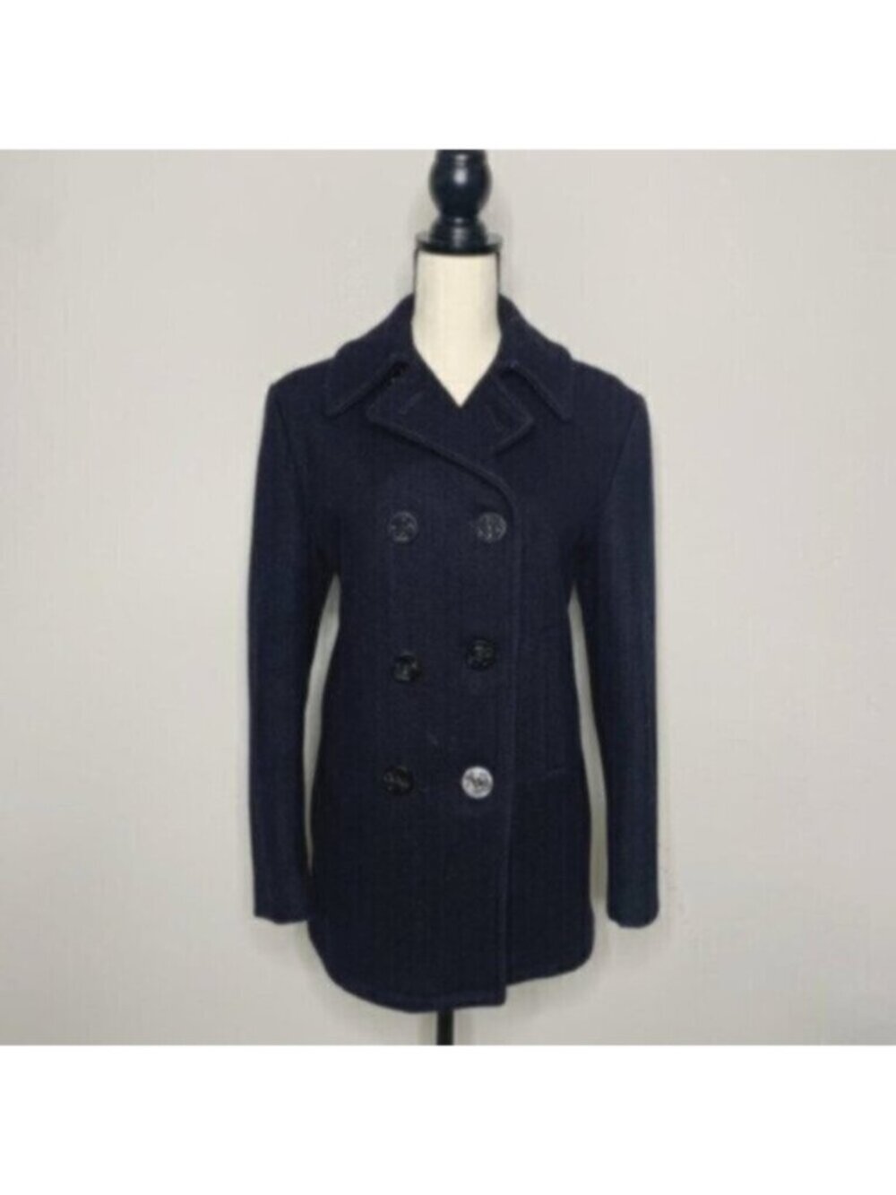 Monterey Club Vintage US Navy Wool Double Breasted Pea Coat - Picture 3 of 16